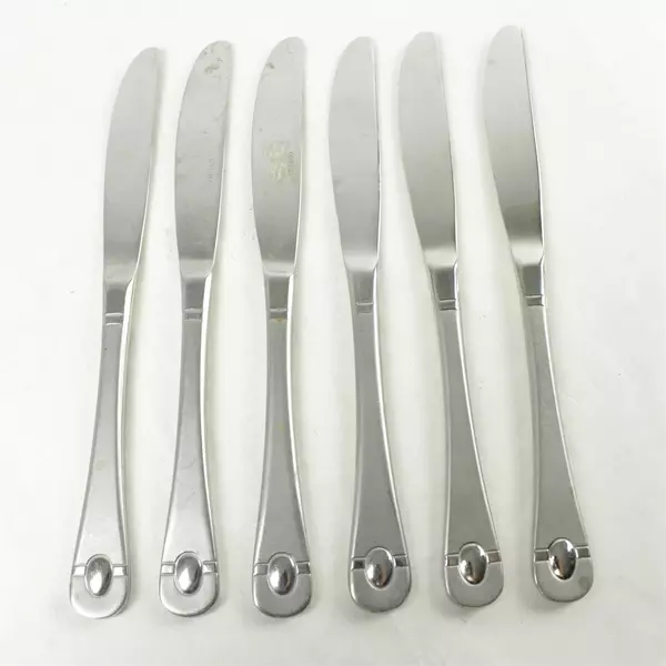Oneida Satin Jupiter Stainless Modern Solid Knives Set of 6 - 9in