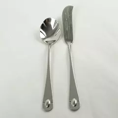Lot of 2 Oneida Satin Jupiter Stainless  Butter Knife & 1 Sugar Shell Spoon