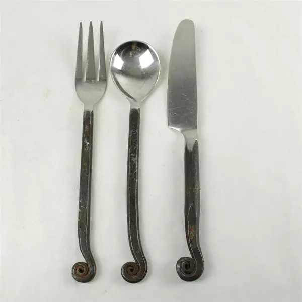 Lot of 3 Hampton Silversmith HSV123 Flatware Oval Spoon Spaghetti Fork Knife