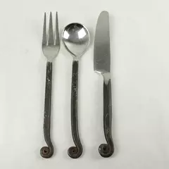 Lot of 3 Hampton Silversmith HSV123 Flatware Oval Spoon Spaghetti Fork Knife