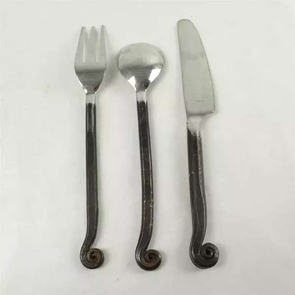 Lot of 3 Hampton Silversmith HSV123 Flatware Oval Spoon Spaghetti Fork Knife