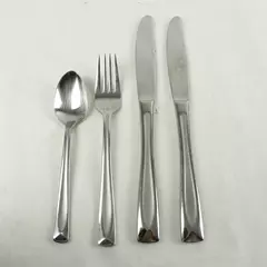 Set of 4 Oneida Satin Lincoln Stainless Flatware Knives Salad Forks Teaspoons