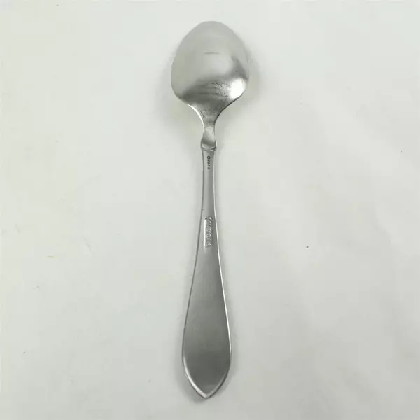 Set of 4 Oneida Satin Vertex Stainless Oval Soup Spoons 7"