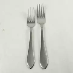 Lot of 2 Oneida Satin Vertex Stainless Forks - Salad & Dinner Flatware