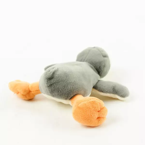 Gray Penguin Plush Toy Laying on Its Tummy Soft Stuffed Animal