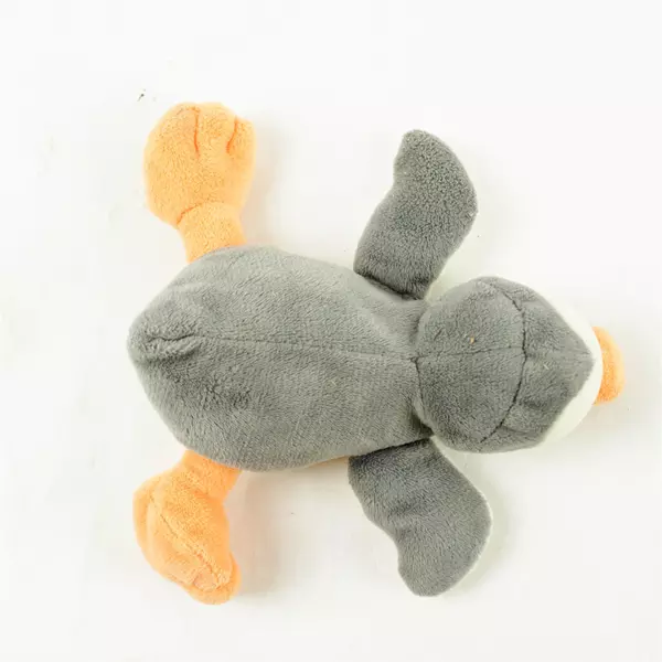 Gray Penguin Plush Toy Laying on Its Tummy Soft Stuffed Animal