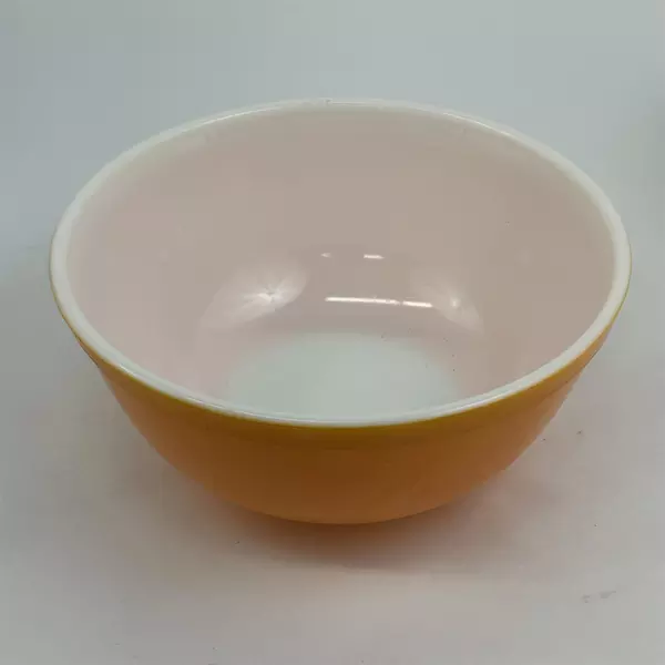 Set of 2 Vintage MCM Pyrex Nesting Bowls 402 Yellow and 403 Orange