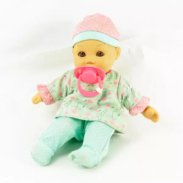 Small 9in Baby Doll with Pacifier & Hat