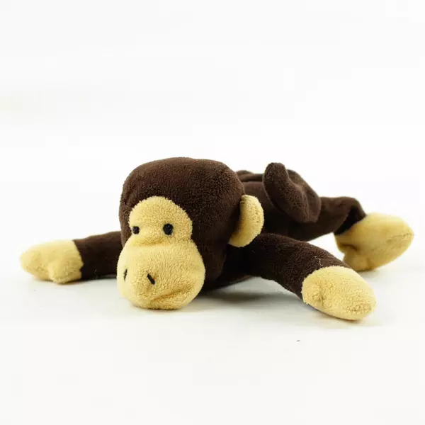 Brown Monkey Plush Laying Down Stuffed Animal Small 5in