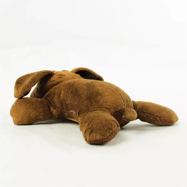 Brown Dog Plush Toy Laying Down 9in Soft Stuffed Animal