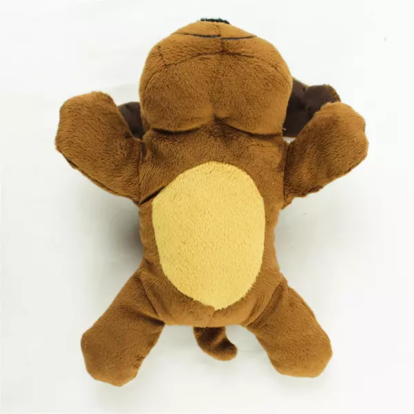 Brown Dog Plush Toy Laying Down 9in Soft Stuffed Animal