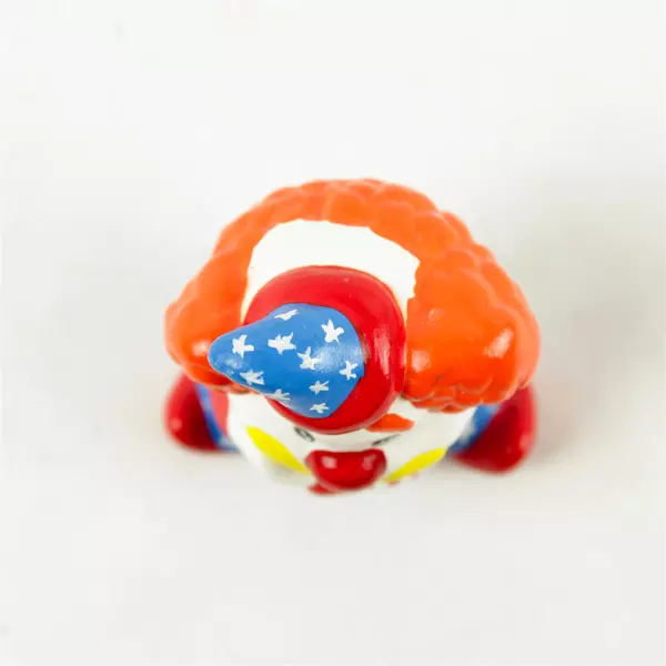 Mini Clown Figurine Orange Hair Blue Outfit Desk Shelf Collectible