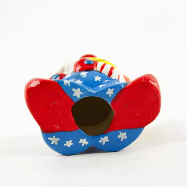 Mini Clown Figurine Orange Hair Blue Outfit Desk Shelf Collectible