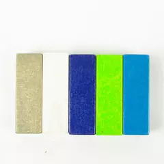 Lot of 5 Rectangular Wooden Blocks Assorted Colors Solid Wood