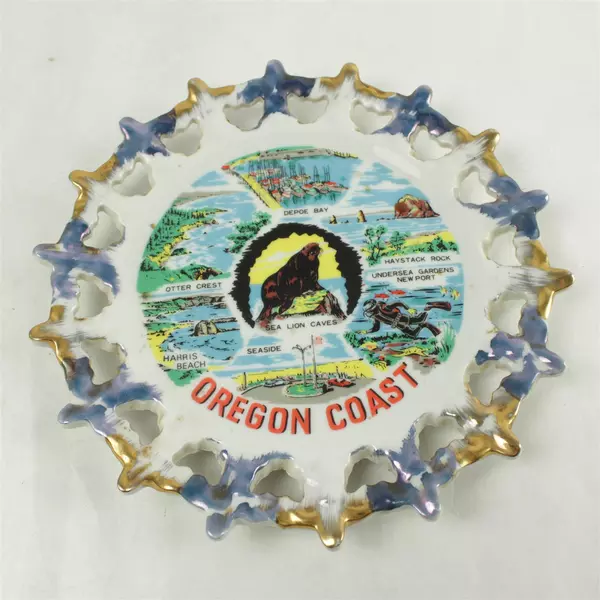 Oregon Coast Souvenir Plate 9in Decorative Collectible