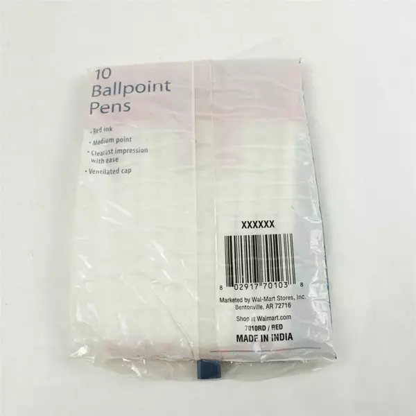 Mainstays Red Ballpoint Pens 10-Pack New Red Ink & 2 Office Stamps Copy Entered