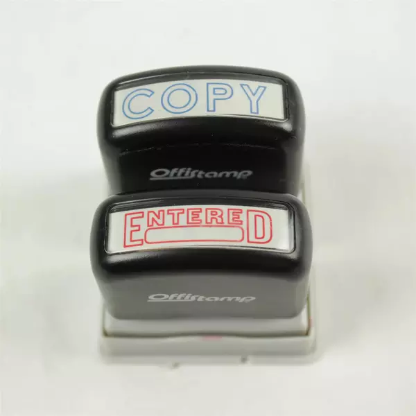 Mainstays Red Ballpoint Pens 10-Pack New Red Ink & 2 Office Stamps Copy Entered