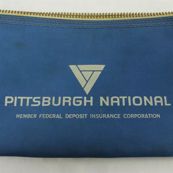 Vintage Pittsburgh National Bank Coin Deposit Case Bag 10.5 x 5 in