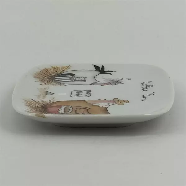 Jo Thackery Ceramic Chicken Pattern Coffee Time Tray
