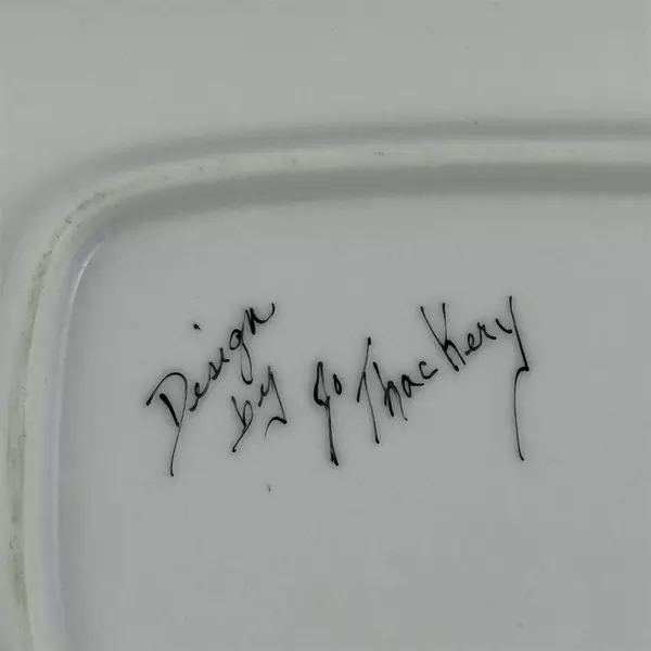 Jo Thackery Ceramic Chicken Pattern Coffee Time Tray