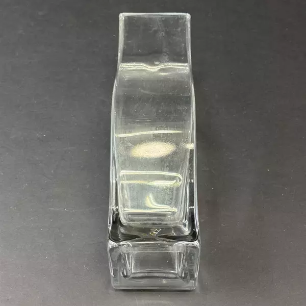 Clear Glass Curved Wave Vase 11.75"