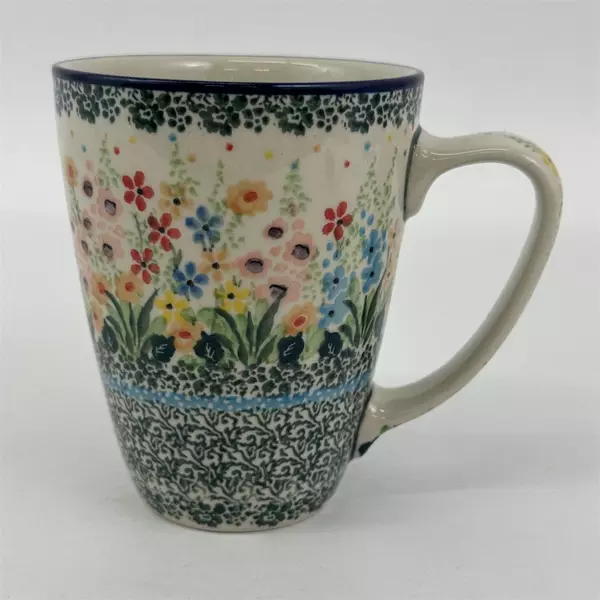 Boleslawiec Polish Pottery Large Bistro Mug Unikat T Liana #4875 Floral 17oz 