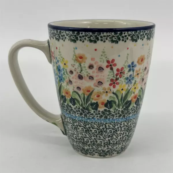 Boleslawiec Polish Pottery Large Bistro Mug Unikat T Liana #4875 Floral 17oz 