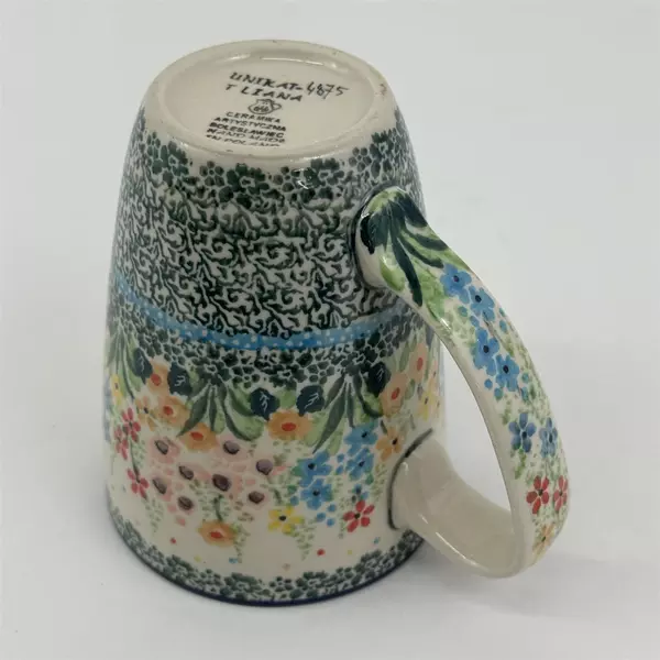 Boleslawiec Polish Pottery Large Bistro Mug Unikat T Liana #4875 Floral 17oz 