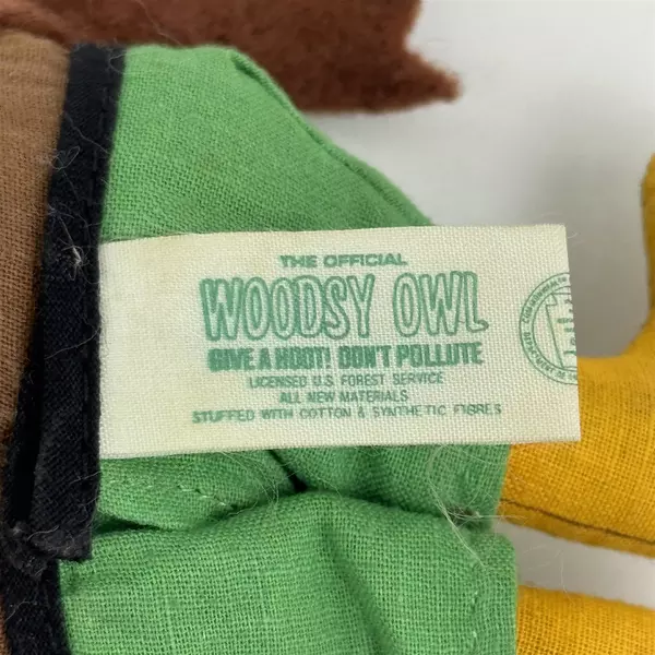 U.S. Forest Service 1970's Knickerbocker Woodsy Owl  Stuffed Plush Toy 7"
