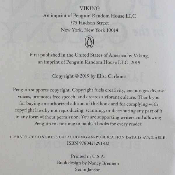 Poison in the Colony by Elisa Carbone 2019 Hardcover No DJ