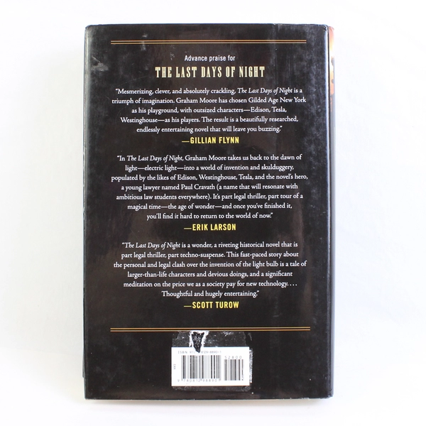 Last Days of Night by Graham Moore 2016 1st Edition Hardcover Dust Jacket Good