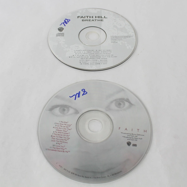 Lot of 2 Vintage Faith Hill CDs Breathe 1999 & Faith 1998 - Pre-Owned