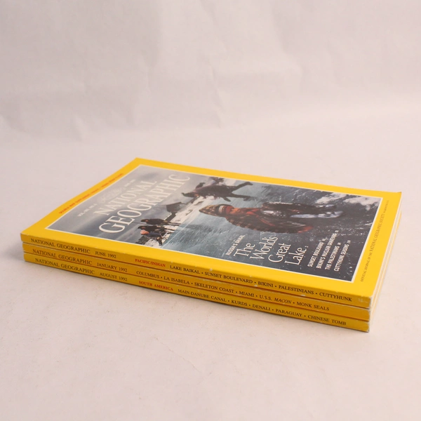 Lot of 3 Vintage 1992 National Geographic Magazine Issues January June August