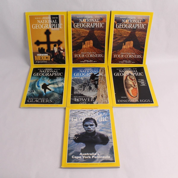 Lot of 7 Vintage 1996 National Geographic Issues Feb April May June Aug & 2 Sept