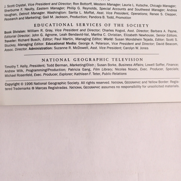 Lot of 7 Vintage 1996 National Geographic Issues Feb April May June Aug & 2 Sept