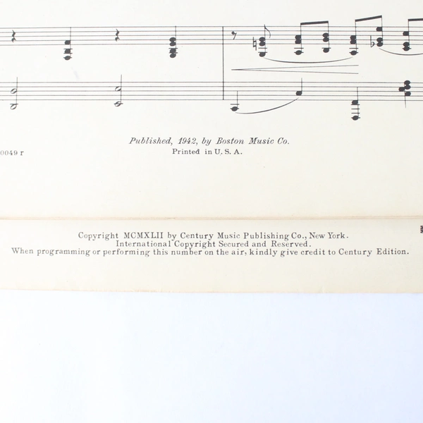 Lot Of 2 Vintage Sheet Music from 1942 Featuring Ay Ay Ay and The Holy City