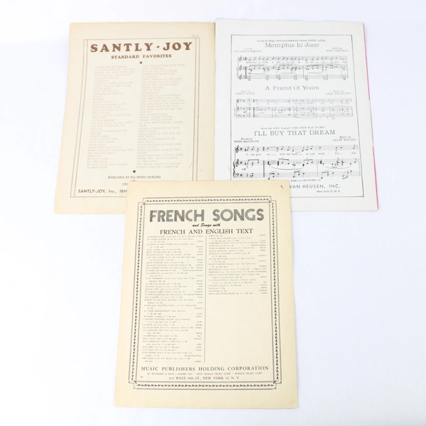 Lot Of 3 Vintage Music Sheets 1945 Featuring Aren't You Glad You're You 