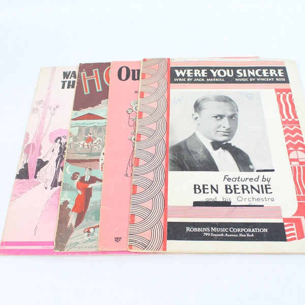 Vintage Lot Of 4 Music Sheets 1931 Were You Sincere Out Of The Night