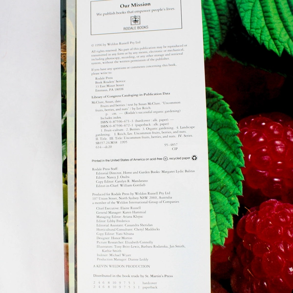 Fruits And Berries by Susan McClure 1996 Rodale Hardcover