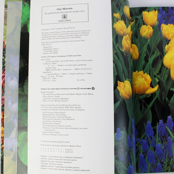 Annuals And Bulbs by Rob Proctor 1995 Rodale Hardcover