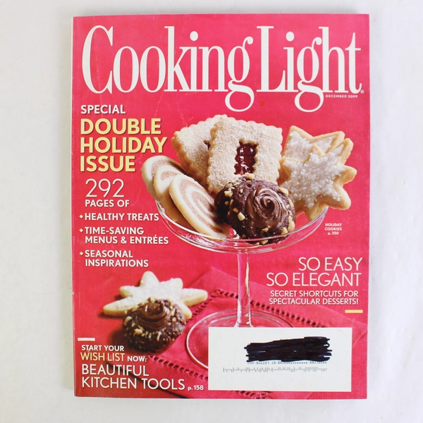 Cooking Light Magazine Double Holiday Issue December 2009