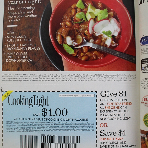 Cooking Light Magazine Double Holiday Issue December 2009