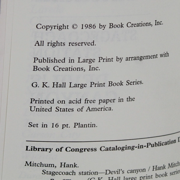 Vintage Large Print Western Devil's Canyon by Hank Mitchum 1992 Paperback