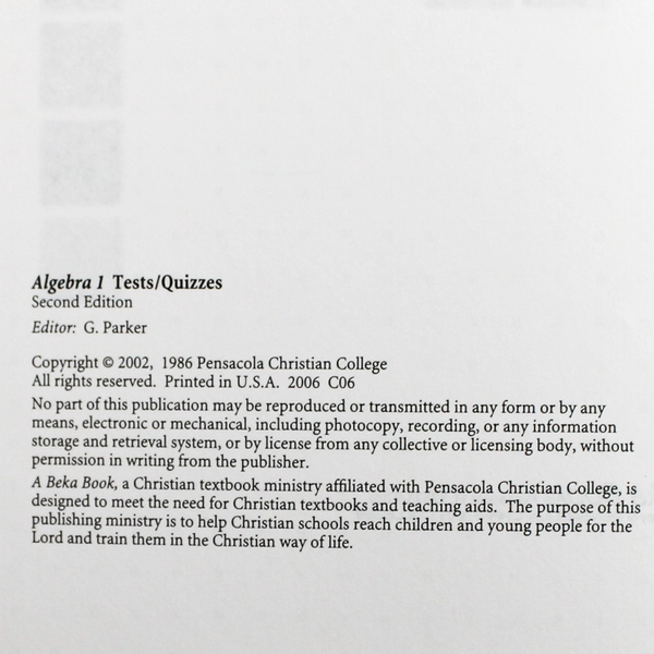 A Beka Book Teacher's Test & Quiz Key Paperback