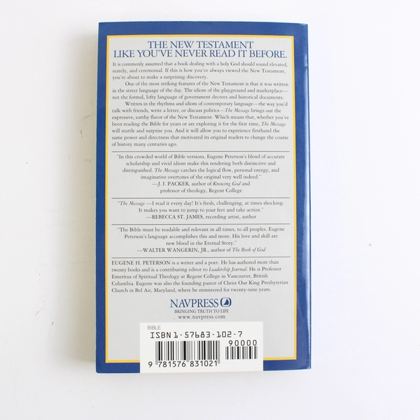 The Message The New Testament in Contemporary Language Eugene Peterson '93 PB