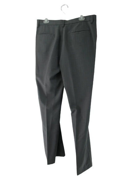 Haggar Men's Grey Plaid Golf Pants 34x32 Straight Fit with Pockets