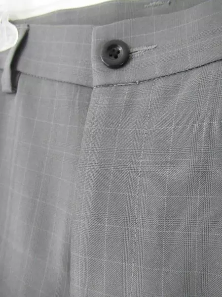 Haggar Men's Grey Plaid Golf Pants 34x32 Straight Fit with Pockets