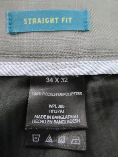 Haggar Men's Grey Plaid Golf Pants 34x32 Straight Fit with Pockets