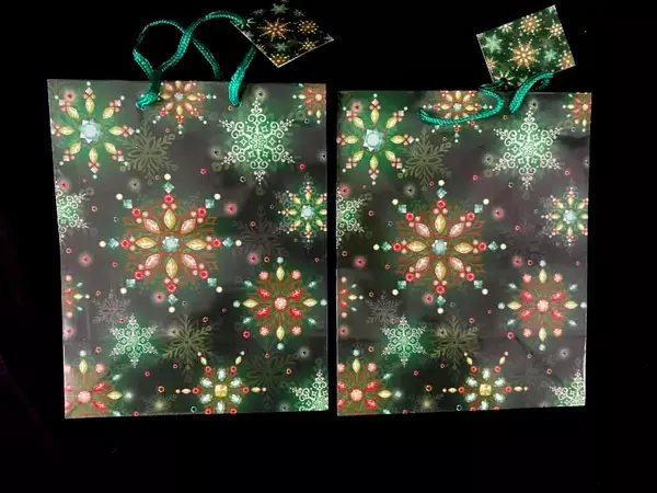 Lot of 6 Fortune Bags Christmas Gift Bags Santa Snowman Holiday Presents