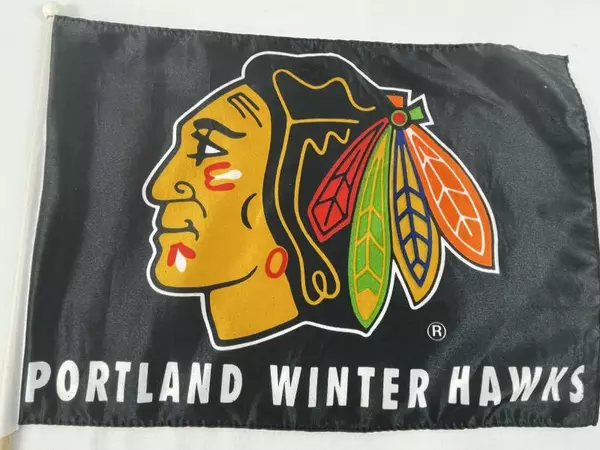 Lot of Portland Winterhawks Handheld Flags 13x17" Multicolored Polyester